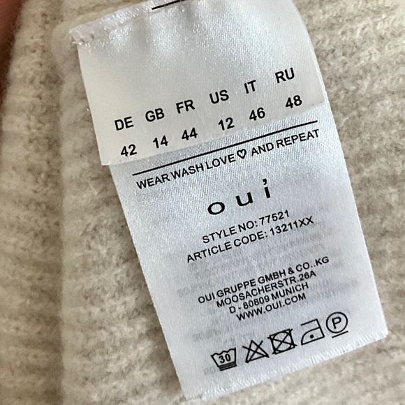 🌺Host Pick!🌺 OUI Boxy Cap sleeve Ribbed knit Cream/Oatmeal Wool blend Size 12 - Picture 13 of 14